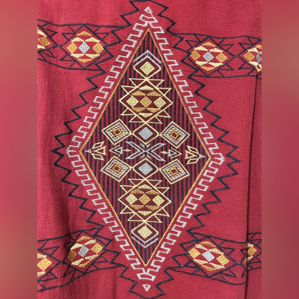 Like New Blu Pepper Aztec Embroidered Plaid Flannel Women’s Vest Size Medium - Picture 7 of 16